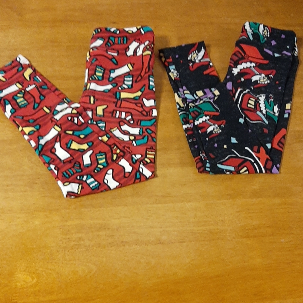 Lularoe Childrens Christmas Leggings Bundle S/M